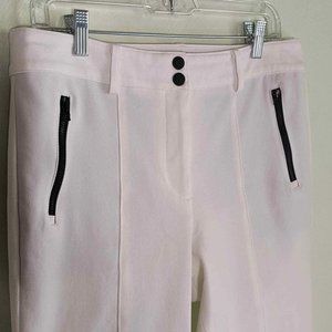 Talbots White Twill High rise Straight Leg Black Zipper Ankle Pants sz: 12